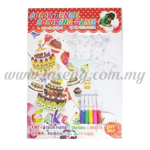 Colour Pencil Colouring Game - Cake (T29-DB-030)
