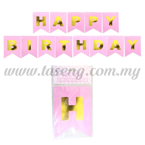 Banner Happy Birthday *Baby Pink - Big (P-BN-HBBP)