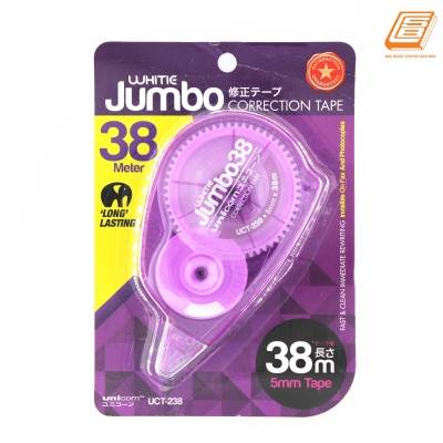 Unicorn - White Jumbo Correction Tape - 5mm x 38m -(UCT- 238)