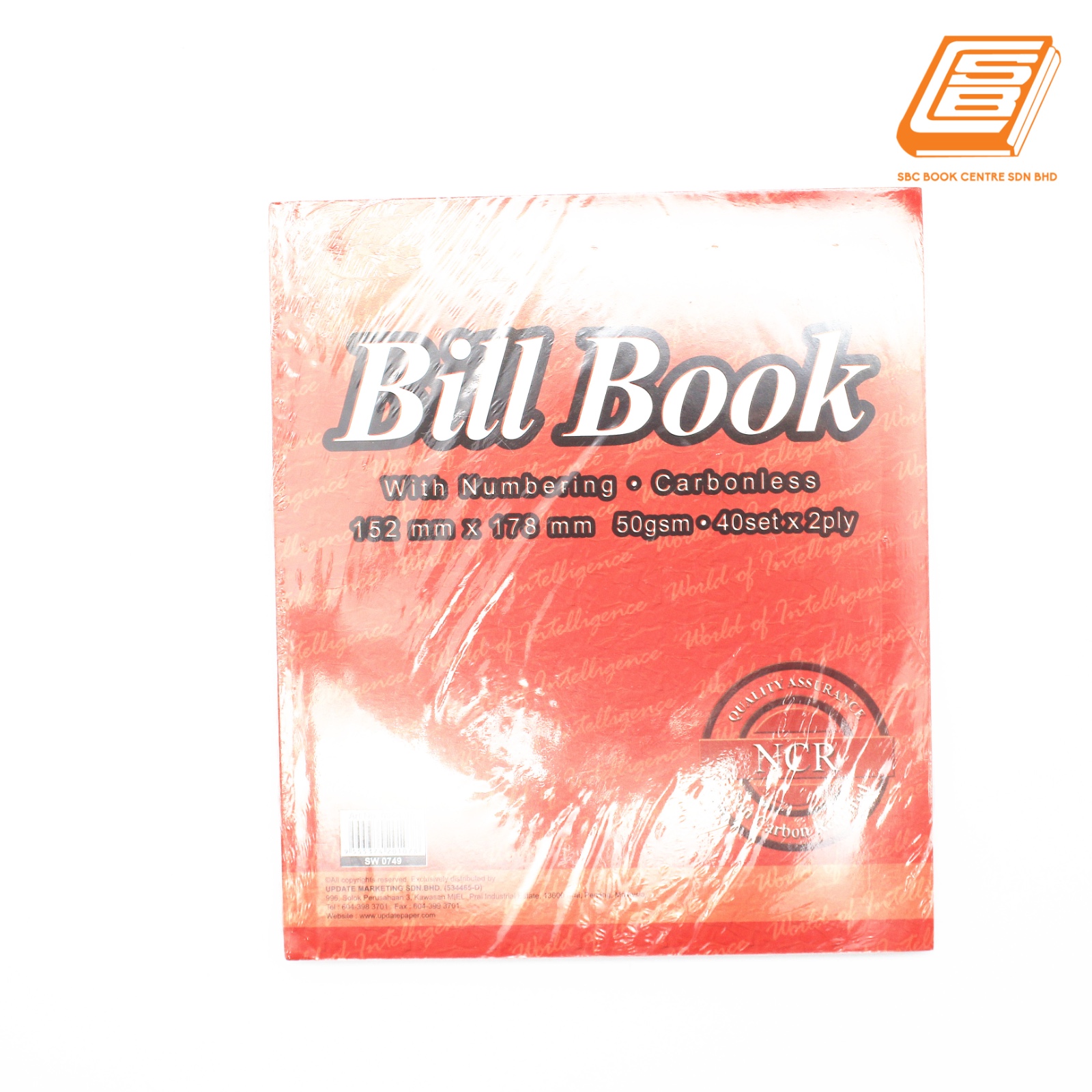 SW - NCR Bill Book 2ply - 2 x 40set , 152mm x 178mm -(0749)