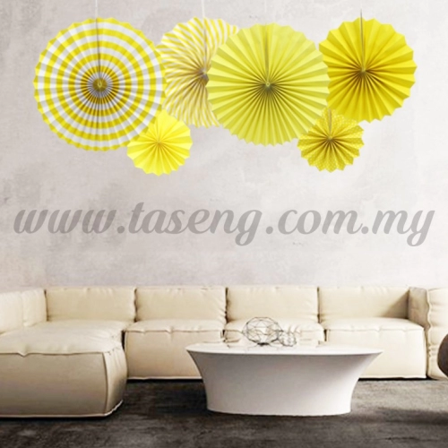 Paper Fan * Yellow - 6pcs (PD-PF-Y)