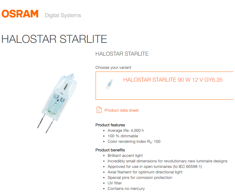 OSRAM 64458S 12V 90W GY6.35 ROCKET