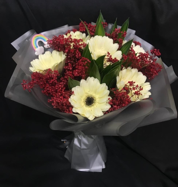 Daisy/Gerberas Bouquet (HB-845) Daisy / Gerbera Hand Bouquet Kuala Lumpur (KL), Selangor, Malaysia Supplier, Suppliers, Supply, Supplies | Shirley Florist