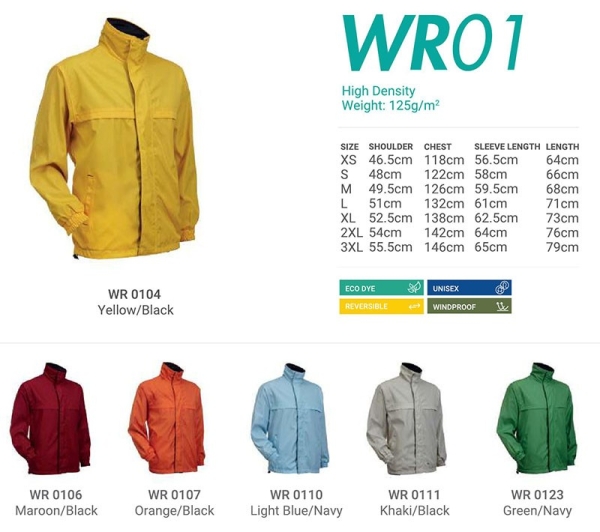 WR01 Windbreaker Executive Jacket/Windbreaker Selangor, Klang, Malaysia, Kuala Lumpur (KL) Supplier, Manufacturer, Design, Supply | LIM Embroidery & Resources PLT