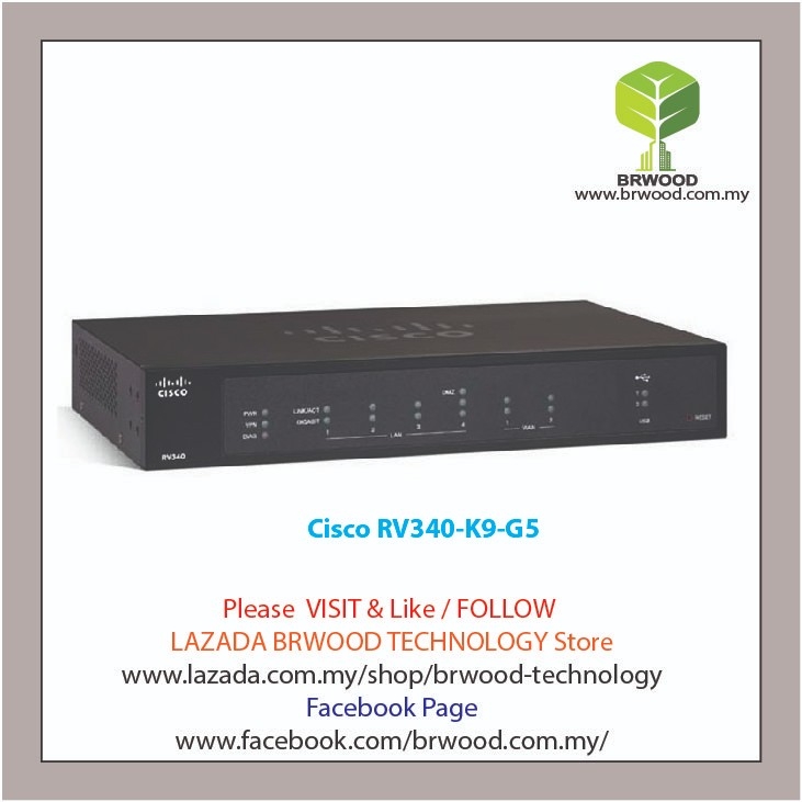 Cisco RV340-K9-G5: Dual WAN Gigabit VPN Router ROUTER CISCO NETWORK NETWORK  SYSTEM Selangor, Malaysia,