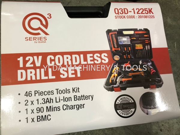 QUASA Q3 12V CORDLESS DRILL SET WITH 46 PCS ACCESSORIES CORDLESS Power Tools Kuala Lumpur (KL), Malaysia, Selangor, Kepong Supplier, Suppliers, Supply, Supplies | YI DA MACHINERY & TOOLS