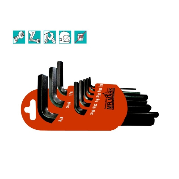 MK-TOL-3503AF 9 PCS HEX KEY WRENCH SET Torx, Hex Key & Hex Key Sets Malaysia, Johor Bahru (JB), Ulu Tiram Supplier, Suppliers, Supply, Supplies | Mr. Mark Tools (M) Sdn. Bhd.