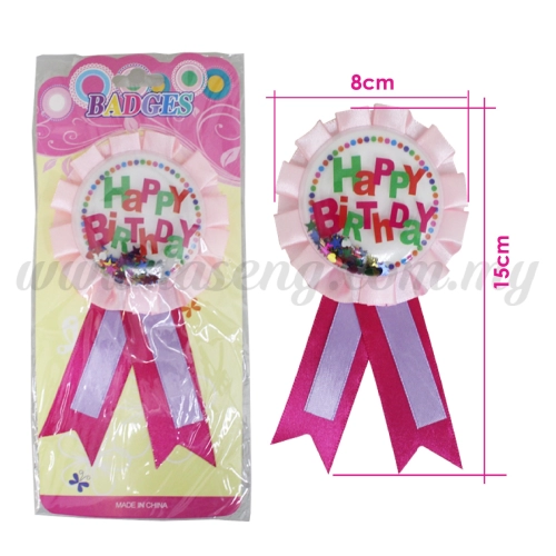 Badges Happy Birthday - Pink (DU-BAD-HBP)