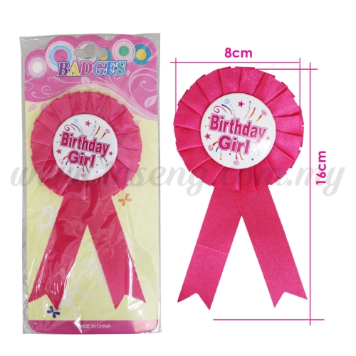 Badges Birthday Girl - Pink (DU-BAD-BG)