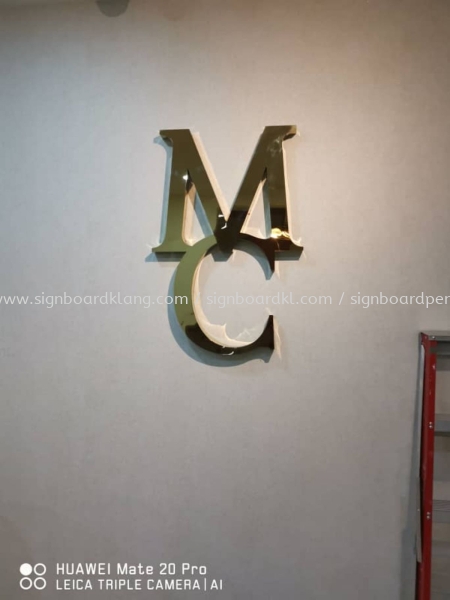 Mc stainless steel Glod 3D box up lettering Signage design , 3D signboard design at damansara Kuala Lumpur 3D STAINLESS STEEL BOX UP SIGNBOARD Selangor, Malaysia, Kuala Lumpur (KL) Supply, Manufacturers, Printing | Great Sign Advertising (M) Sdn Bhd