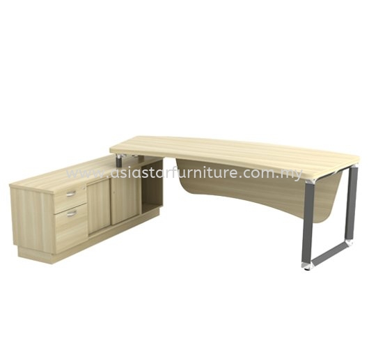 PYRAMID DIRECTOR OFFICE TABLE & SIDE CABINET 1D1F - Promotion Director Office Table | Director Office Table Damansara Height | Director Office Table Bandar Utama | Director Office Table Mutiara Damansara