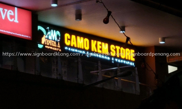 Camo kem store 3D led channel box up lettering signage design , signboard design at meru klang 3D LED SIGNAGE Selangor, Malaysia, Kuala Lumpur (KL) Supply, Manufacturers, Printing | Great Sign Advertising (M) Sdn Bhd