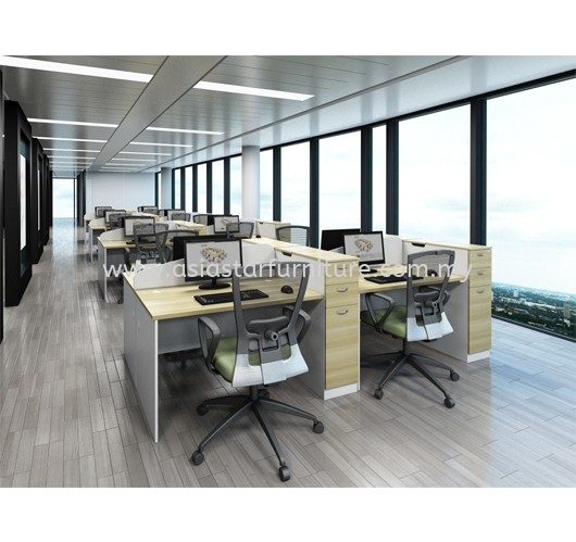 CLUSTER OF 2 WORKSTATION TABLE - Office Workstation Kelana Jaya | Office Workstation Bandar Botanic | Office Workstation Bandar Bukit Raja | Office Workstation Bandar Bukit Tinggi