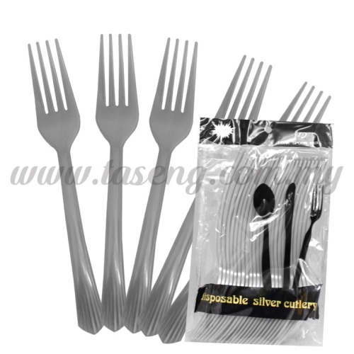 Plastic Silver Fork 1pack *24pcs (P-PF-SI)