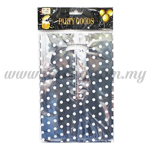 Metallic Party Loot Bag Polka Dot - Silver (P-MPLB-PD-SI)