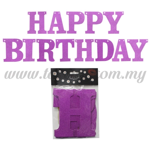 Banner Happy Birthday Glitter - Purple (P-BN-XH8288-1-PP)