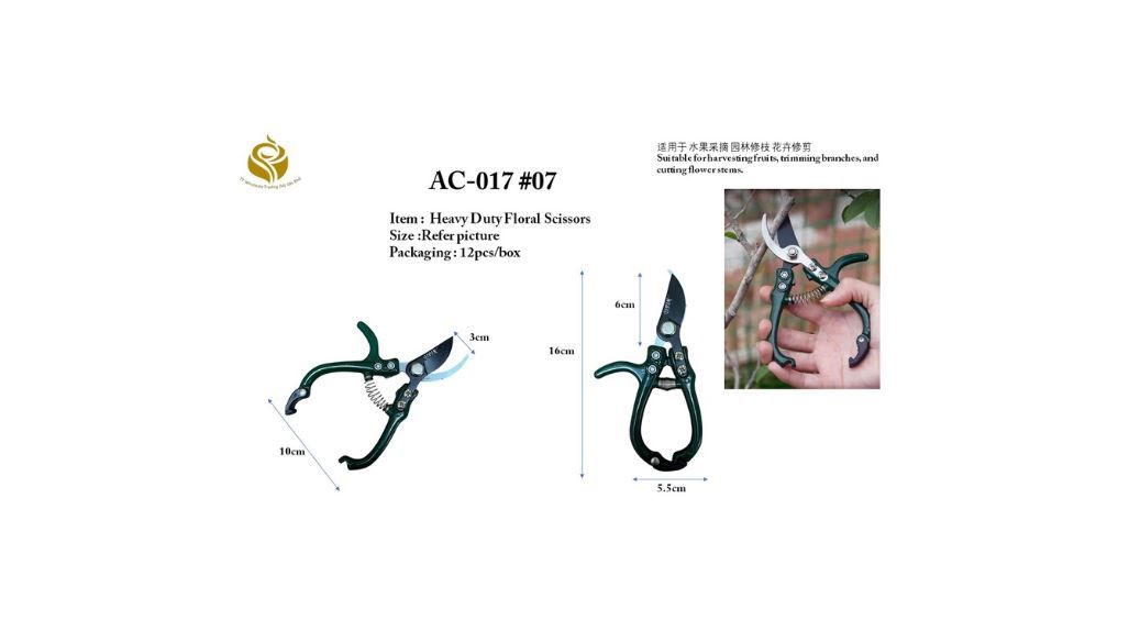 Heavy Duty Floral Scissors – Durable Shears for Thick Stems & Woodier Branches | [ TT Wholesale ] (AC-017#07)