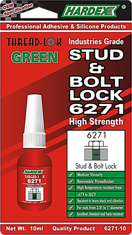 STUD AND BOLT LOCK - 6271-10 THREAD LOCK / CYANOARCYCLIC Pahang, Malaysia, Kuantan Manufacturer, Supplier, Distributor, Supply | Hardex Corporation Sdn Bhd