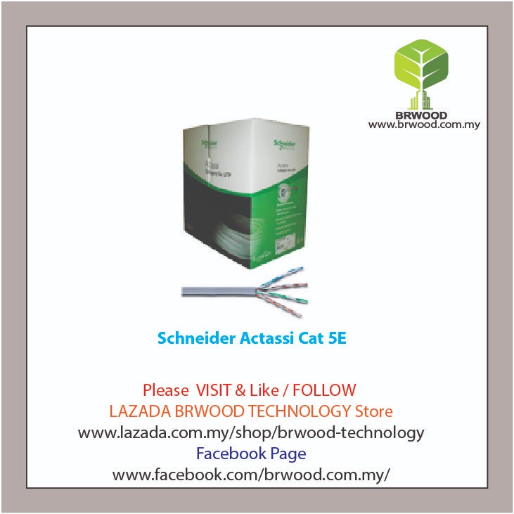 Schneider Actassi Cat 5e ACT4P5EUCM3RBGY: Category5e, 4pr UTP Cable 305m Blue, CM