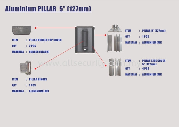 ALUMINIUM PILLAR - MF ALUMINIUM PILLAR GATE ACCESSORIES Singapore, Johor, Senai, Selangor, Seremban, Malaysia Manufacturer, Supplier, Supply, Supplies | AST Automation Pte Ltd