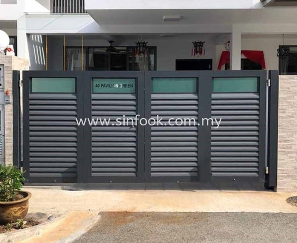 Aluminium Trackless Folding Gate Aluminium Trackless Folding Gate ALUMINIUM GATE Johor Bahru (JB), Senai, Selangor, Kuala Lumpur (KL), Klang, Seremban Installation, Services, Repair, Supplier | Sin Fook Electrical Alarm and Auto Gate Sdn. Bhd.