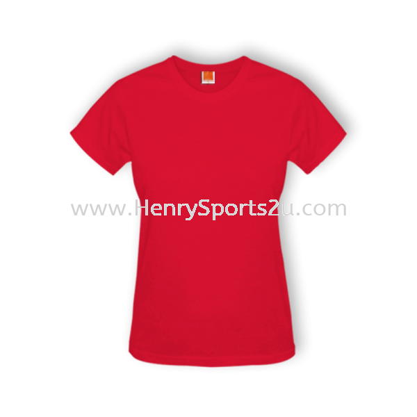 CT5305 Red Oren Sport Comfy Cotton Round Neck (Female) Female Round Neck T-shirt Plain Tee Comfy Cotton CT53 Oren Sport Round Neck T-Shirts - 100% Cotton  T-Shirt, Uniform, Cap & Apron Kuala Lumpur (KL), Malaysia, Selangor, Segambut Services, Supplier, Supply, Supplies | Henry Sports