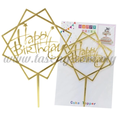 Cake Topper Happy Birthday Star - Gold (CT-HB-A6G)