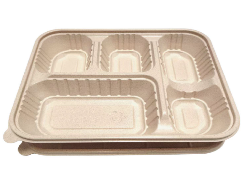 Binsen Green 1200ml Rice Husk with 5 Compartment Bento Box (GQH-519)
