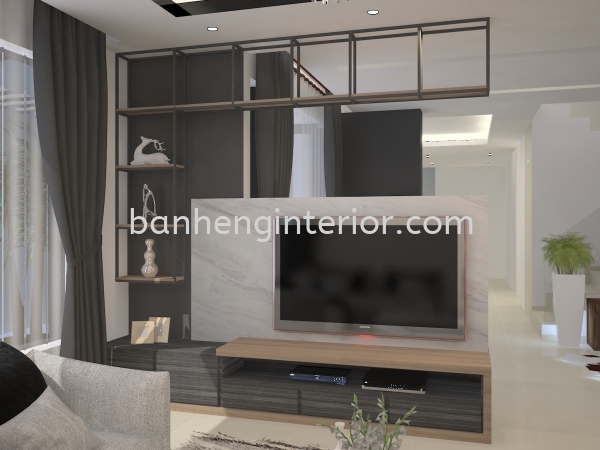 Living Area & TV Cabinet Design Living Area & TV Cabinet Design Johor Bahru (JB), Johor, Skudai Service, Renovation, Construction | Ban Heng Interior Design Sdn Bhd