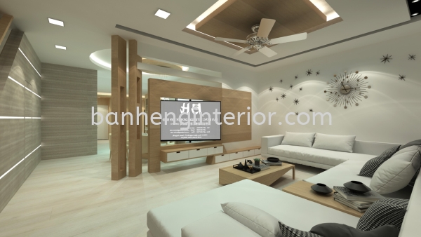 Living Area & TV Cabinet Design Living Area & TV Cabinet Design Johor Bahru (JB), Johor, Skudai Service, Renovation, Construction | Ban Heng Interior Design Sdn Bhd