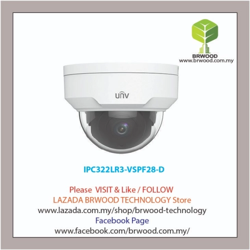 Uniview IPC322LR3-VSPF28(40)-D: 2MP Vandal-resistant Network IR Fixed Dome Camera