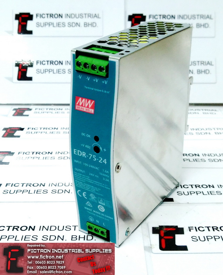 EDR-75-24 EDR7524 MEAN WELL Rail Power Supply Repair Malaysia Singapore Indonesia USA Portugal Russia
