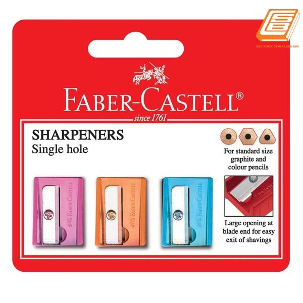 Faber-Castell - Single Hole Sharpener -PB of 3 pcs - (584803)jpg Sharpener Office & Desk Stationery Johor Bahru (JB), Malaysia, Taman Sentosa Supplier, Retailer, Supply, Supplies | SBC Book Centre Sdn Bhd