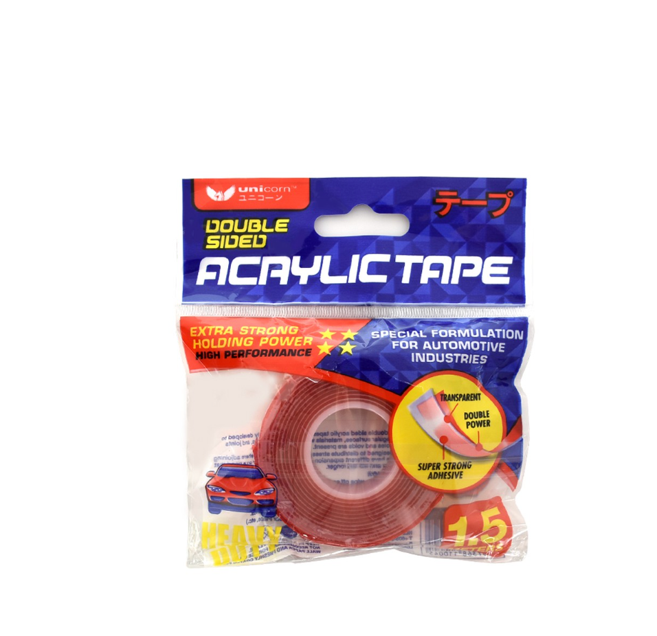Unicorn - Double Sided Acrylic Tape - (18mm x 1.5 mtr)