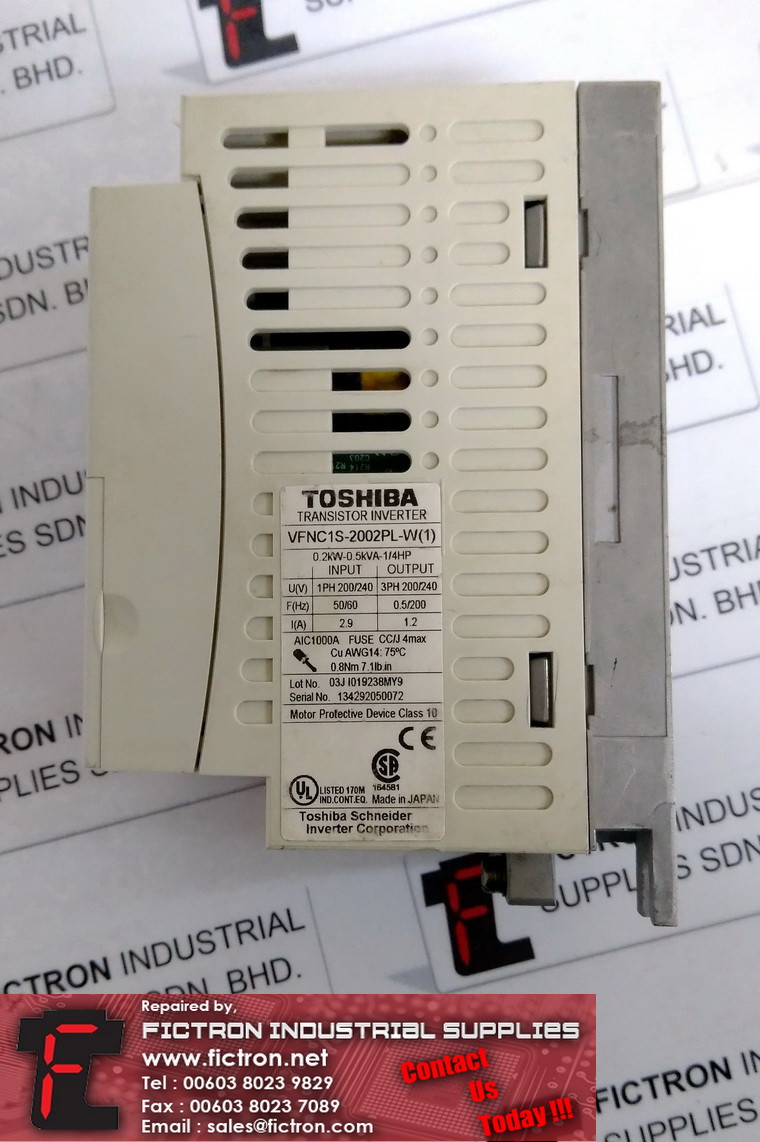 VFNC1S-2002PL-W(2) VFNC1S2002PLW1 TOSHIBA Transistor Inverter Repair Malaysia Singapore Indonesia USA Thailand