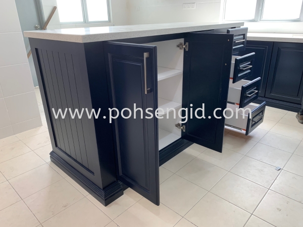 Nyatoh Spray Paint Kitchen Cabinet #Rimbun Irama Kitchen Seremban, Negeri Sembilan (NS), Malaysia Renovation, Service, Interior Design, Supplier, Supply | Poh Seng Furniture & Interior Design