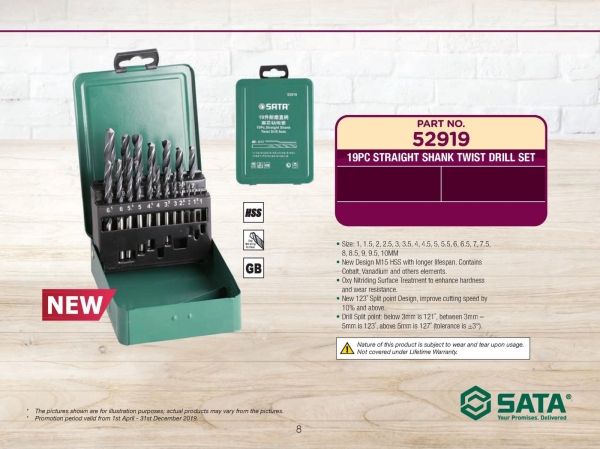 SATA 92919 19 PC Straight Shank Twist Drill Set   Sata Hand Tools (Branded) Selangor, Malaysia, Kuala Lumpur (KL), Seri Kembangan, Setapak, Kajang Supplier, Suppliers, Supply, Supplies | Knight Auto Sdn Bhd