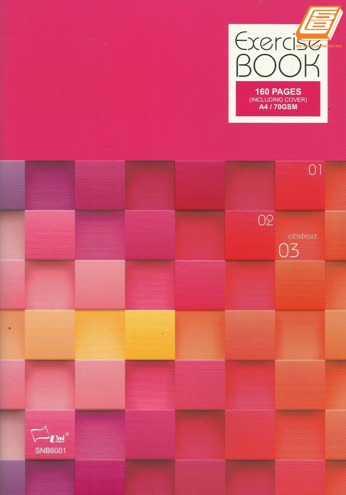 Uni - A4 Exercise Book 70gsm, 160pages - (6001)