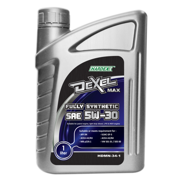 Hardex Dexel Max SAE 5W-30 1L HARDEX DEXEL MAX SERIES FULLY SYNTHETIC ENGINE OIL PETROL & LIGHT DUTY DIESEL ENGINE OIL - DEXEL SERIES LUBRICANT PRODUCTS Pahang, Malaysia, Kuantan Manufacturer, Supplier, Distributor, Supply | Hardex Corporation Sdn Bhd