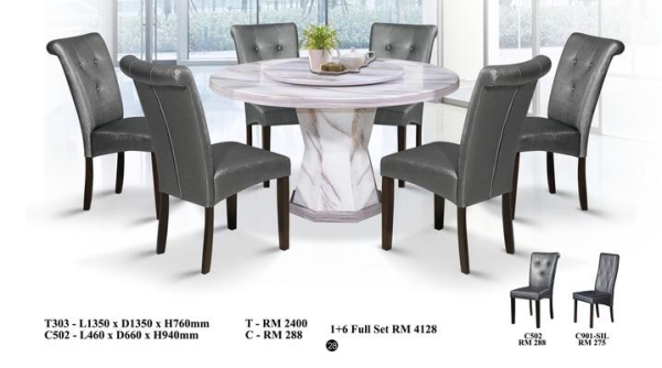  Marble Set Dining Set Selangor, Kuala Lumpur (KL), Puchong, Malaysia Supplier, Suppliers, Supply, Supplies | Elmod Online Sdn Bhd