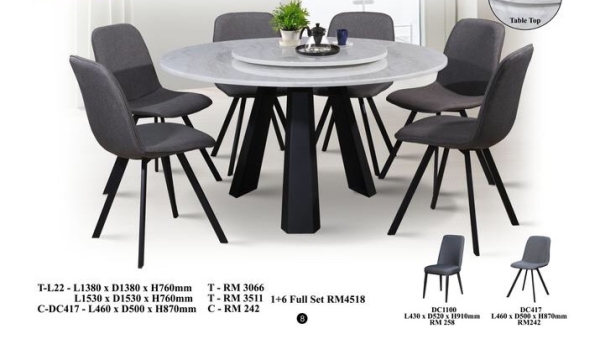  Marble Set Dining Set Selangor, Kuala Lumpur (KL), Puchong, Malaysia Supplier, Suppliers, Supply, Supplies | Elmod Online Sdn Bhd