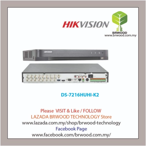 HIKVISION DS-7216HUHI-K2: Turbo HD 8MP 16Ch c/w 2HDD Digital Video Recorder (DVR)