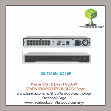 HIKVISION DS-7616NI-Q216P: 8CH 8MP 4K PLUG AND PLAY IP NETWORK VIDEO RECORDER (NVR) C/W 16 PoE