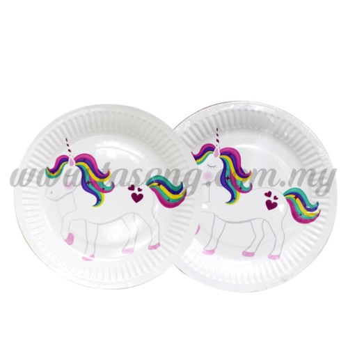 7inch Paper Plate Unicorn - White 10pcs (P-P7-UN1)