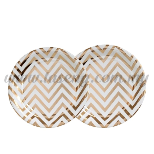 7inch Paper Plate ZigZag - Gold 10pcs (P-P7ZZ-GO)