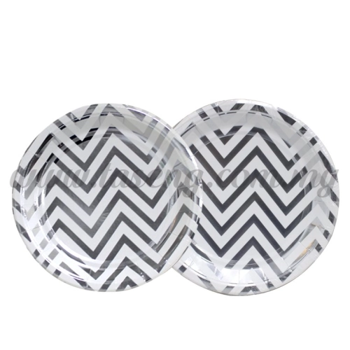 7inch Paper Plate ZigZag - Silver 10pcs (P-P7ZZ-SI)