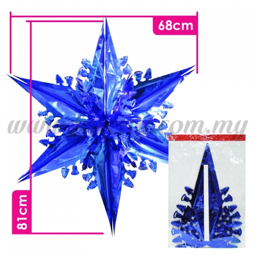 Decoration Foil Star Big - Blue (PD-STB-B)