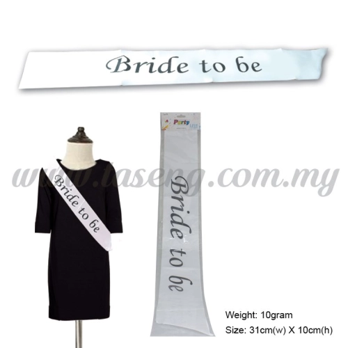 Sash (Bride To Be) White (P-AC-SA8W)