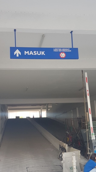 carpark alluminium box hanging sign Car Park Signage Signages Selangor, Malaysia, Kuala Lumpur (KL), Batu Caves Manufacturer, Maker, Design, Supplier | CP Sign Construction