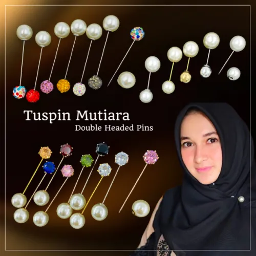 Elegant Brooch Tuspin Mutiara Brooch Hijab Pin Shawl Kerongsang Tudung Muslimah Brooch Pin